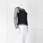 Rag & Bone Black Dot Net Sheer Top With Slip
