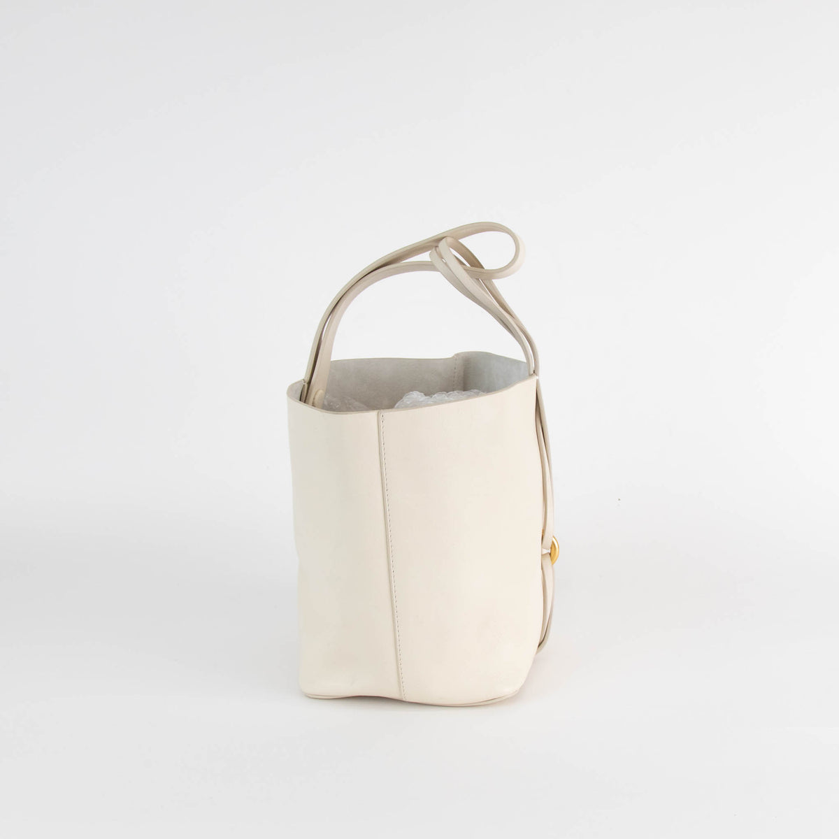 NEOUS Small Bucket Bag In Cream Leather
