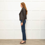 Trilogy Khaki Leather Zip Up Jacket