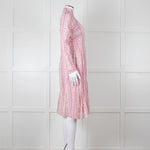 Thierry Colson White Purple Floral Cotton Kaftan Dress