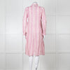 Thierry Colson White Purple Floral Cotton Kaftan Dress