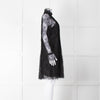 Philosophy Black Lace Pearl Button Long Sleeve Dress With Slip