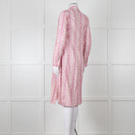 Thierry Colson White Purple Floral Cotton Kaftan Dress
