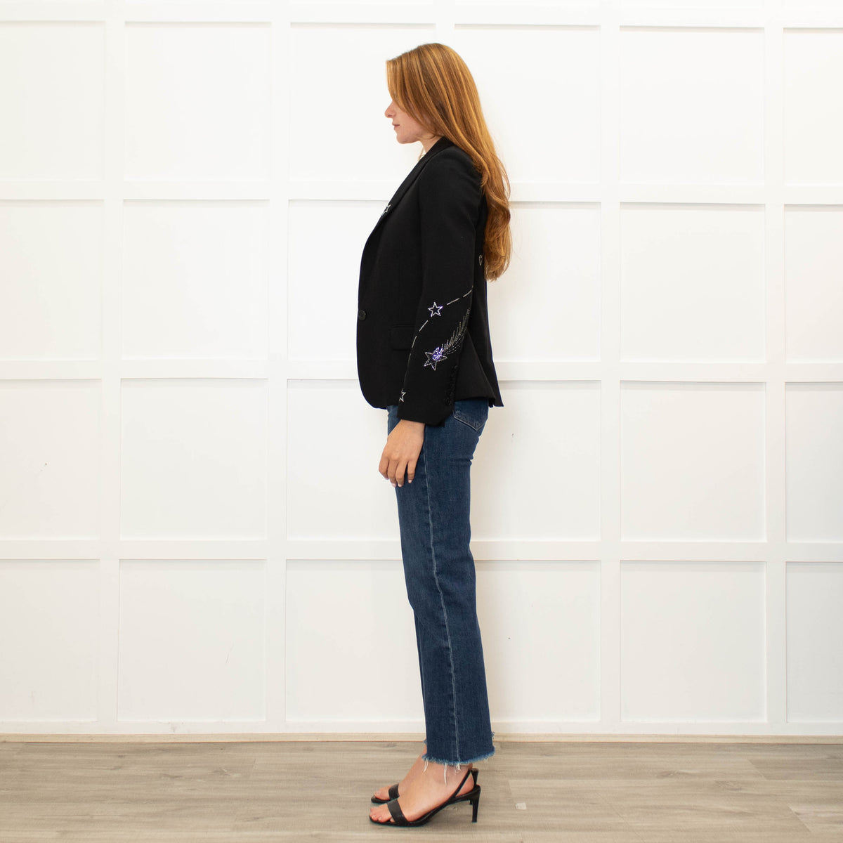 Zadig & Voltaire Preloved Black Diamanté Shooting Stars Blazer