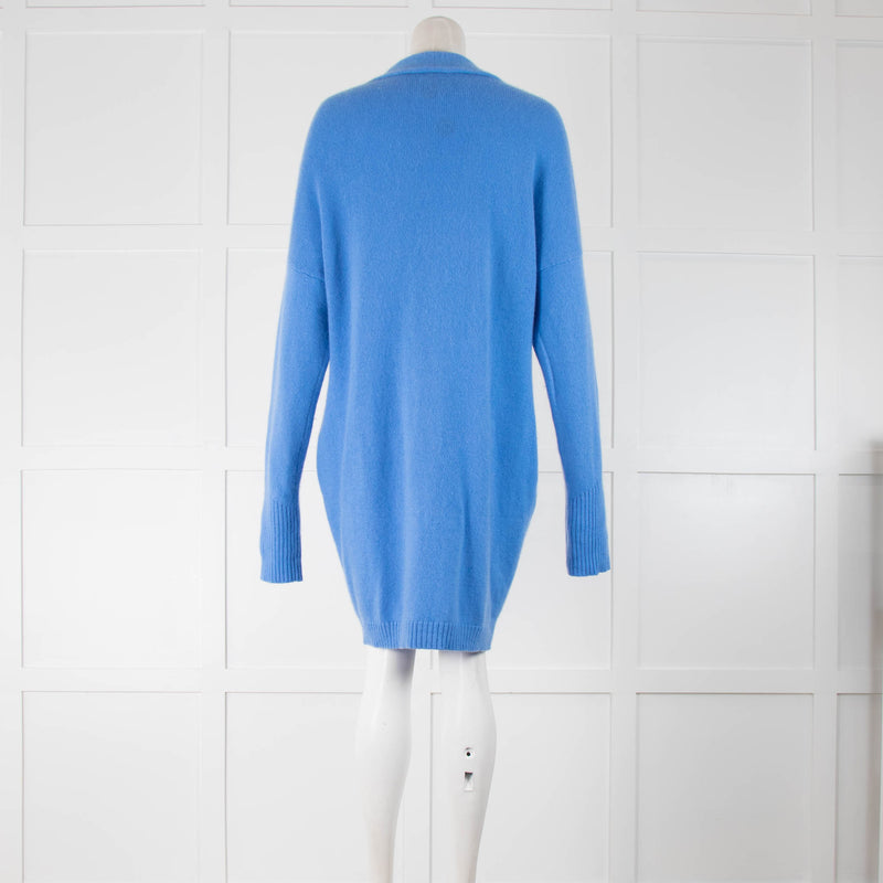 Van Kukil Cornflower Blue Cashmere Buttonless Cardigan