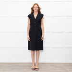 Gucci Black Sleeveless Patent Leather G Trim Dress