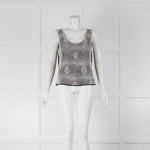 Escada Beaded Sleveless Back Top