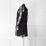 Philosophy Black Lace Pearl Button Long Sleeve Dress With Slip