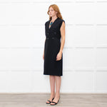 Gucci Black Sleeveless Patent Leather G Trim Dress