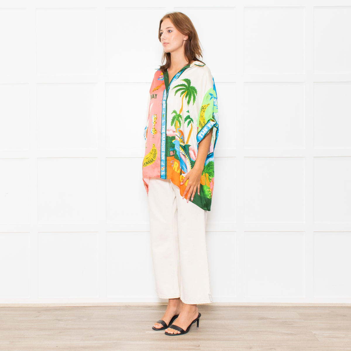 Alemais Multi Paradise Inn Print Silk Shirt