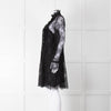 Philosophy Black Lace Pearl Button Long Sleeve Dress With Slip