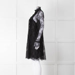 Philosophy Black Lace Pearl Button Long Sleeve Dress With Slip