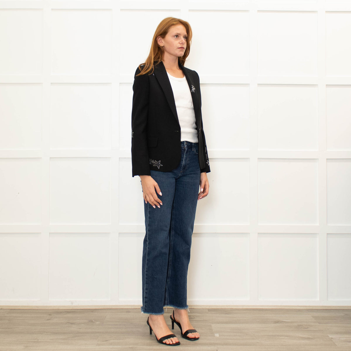 Zadig & Voltaire Preloved Black Diamanté Shooting Stars Blazer
