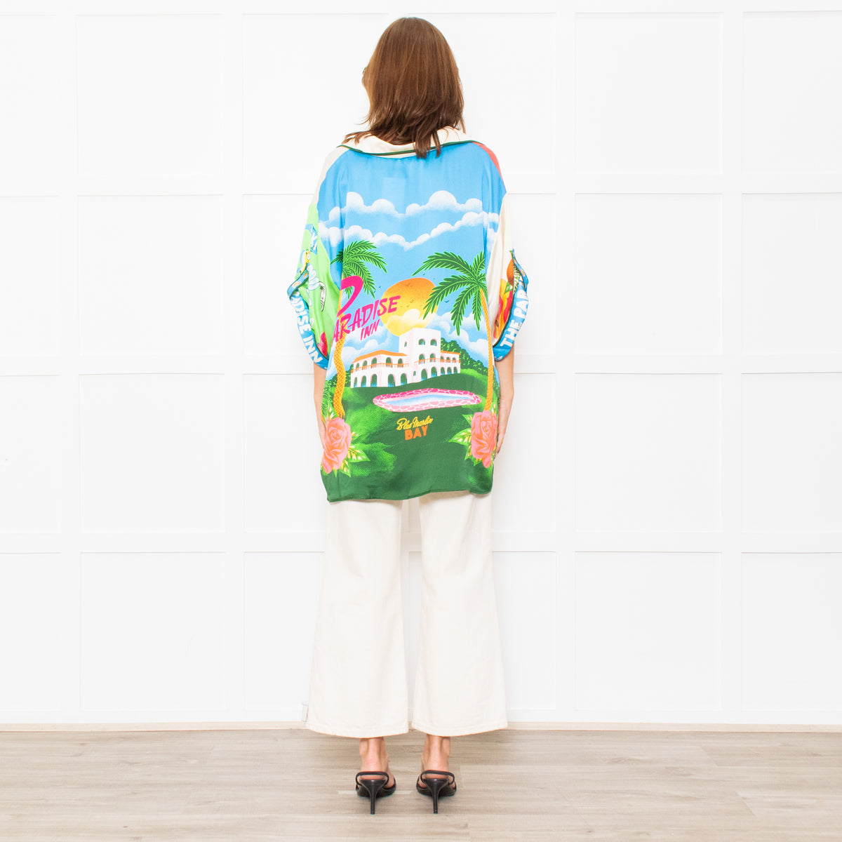 Alemais Multi Paradise Inn Print Silk Shirt