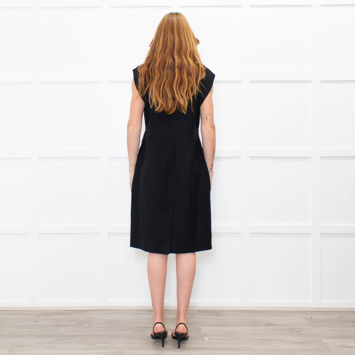 Gucci Black Sleeveless Patent Leather G Trim Dress