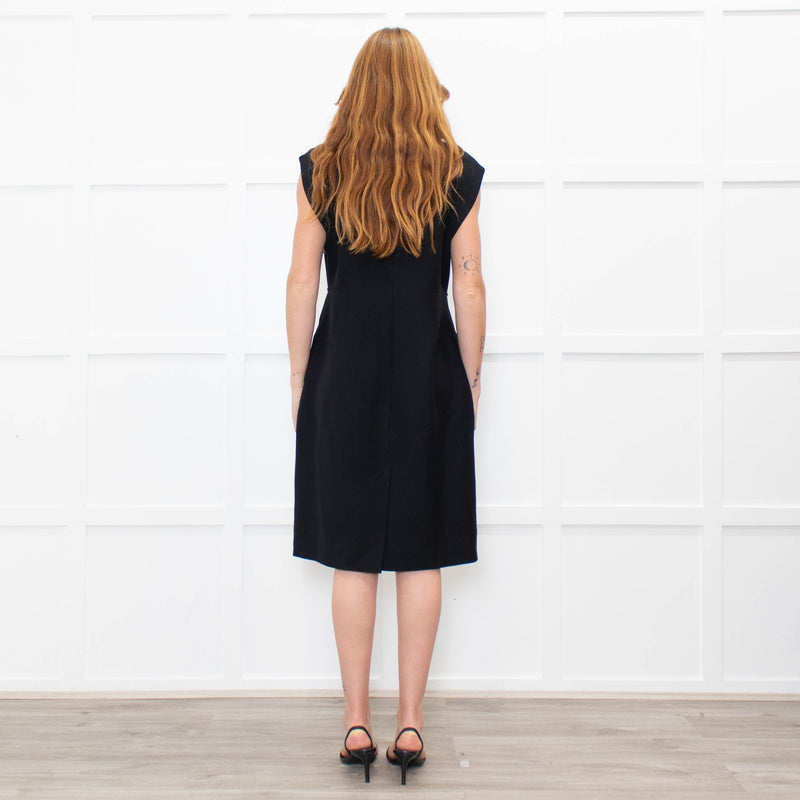Gucci Black Sleeveless Patent Leather G Trim Dress