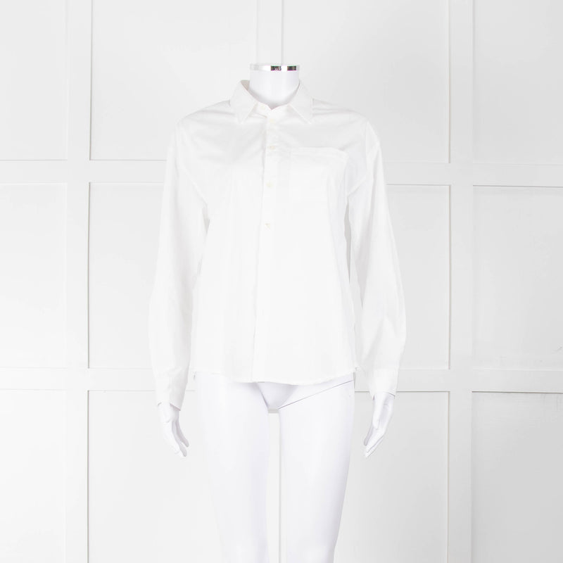 A.P.C  White Cotton Front Pocket Shirt