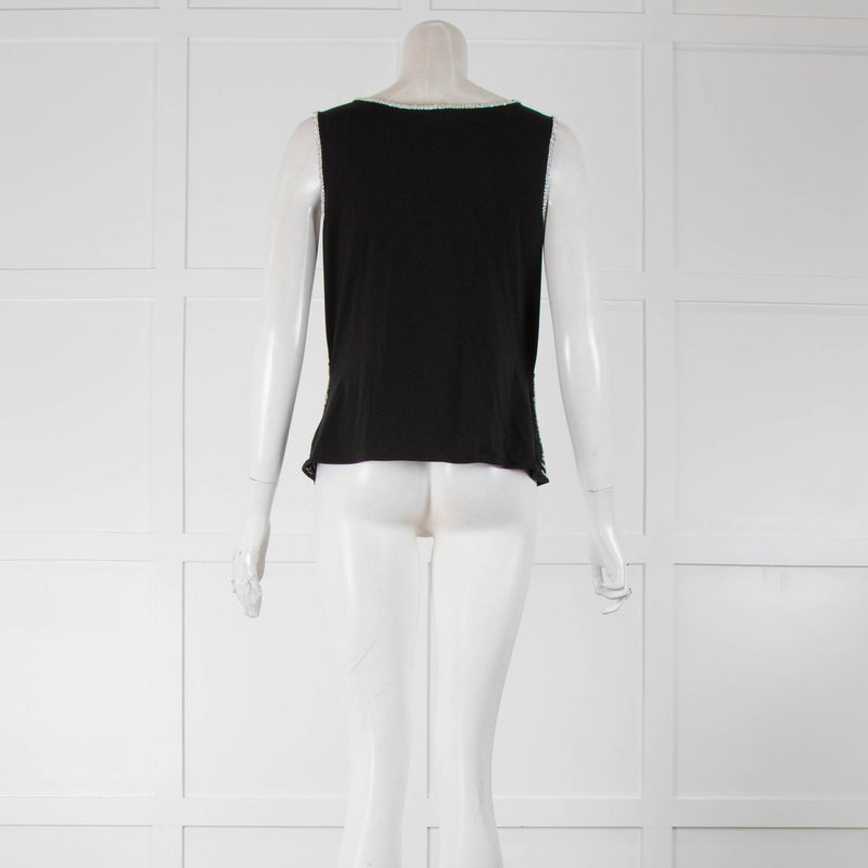 Escada Beaded Sleveless Back Top