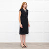 Gucci Black Sleeveless Patent Leather G Trim Dress