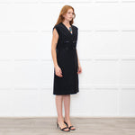 Gucci Black Sleeveless Patent Leather G Trim Dress