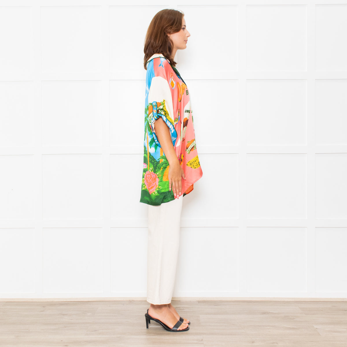 Alemais Multi Paradise Inn Print Silk Shirt