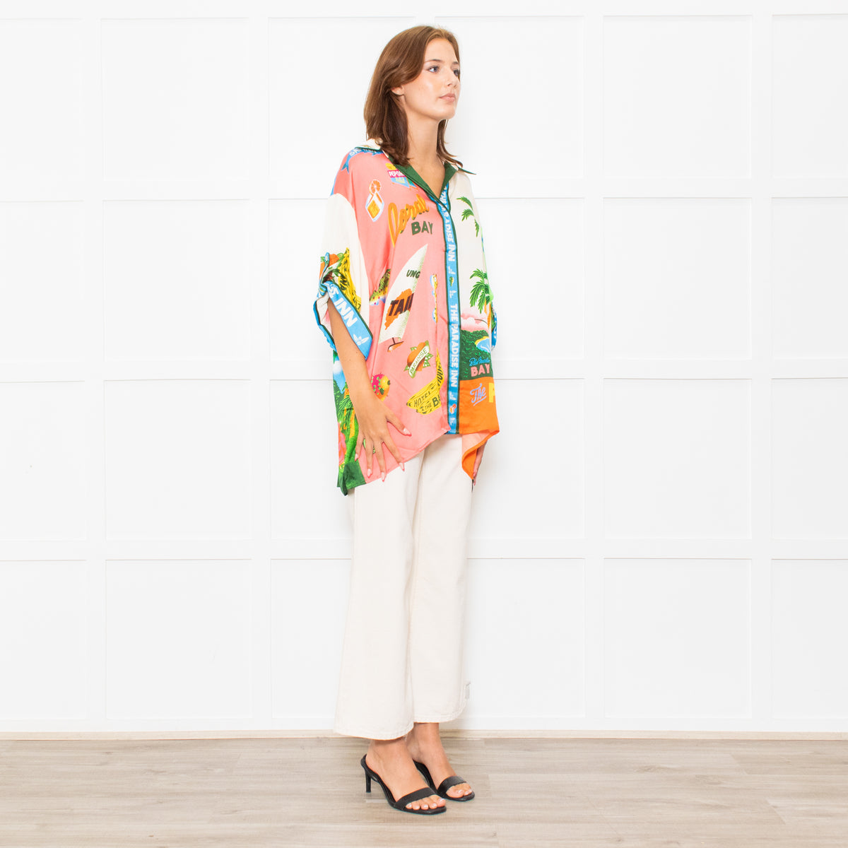 Alemais Multi Paradise Inn Print Silk Shirt