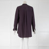 Joseph Aubergine Silk Collarless Shirt
