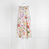 Oscar De La Renta Cream Black Polka Dot Floral Sleeveless Dress