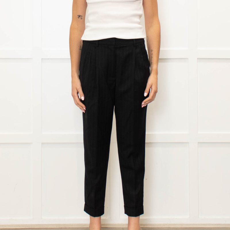 Nili Lotan Black White Striped Cigarette Pant