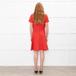 Christian Dior Red Short Sleeve Tailored Dress