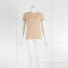 TSE Camel Cashmere Short Sleeve V Neck Top