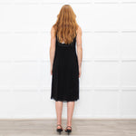 Max Mara Black Sleeveless Diamante Buckle Dress