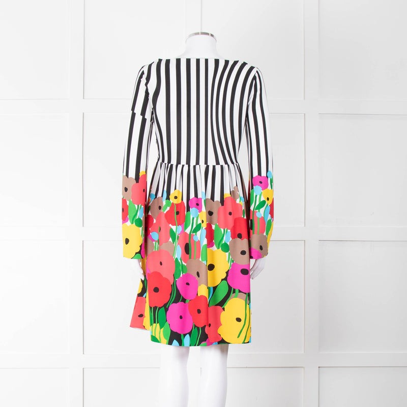 Tibi White Multicolour Striped And Floral Dress