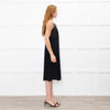 Max Mara Black Sleeveless Diamante Buckle Dress
