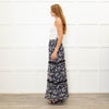 Ridley Navy White Floral Print Elasticated Waist Skirt