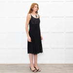 Max Mara Black Sleeveless Diamante Buckle Dress