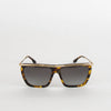 Victoria Beckham Green Tortoise Shell Flat Top Sunglasses with Gold Trim