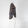 ba&sh Black Purple Blue And Mustard Paisley Blouse