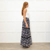 Ridley Navy White Floral Print Elasticated Waist Skirt