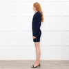 Joseph Navy Ribbed Side Zip Merino Wool Sweater Dress
