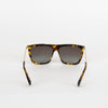 Victoria Beckham Green Tortoise Shell Flat Top Sunglasses with Gold Trim