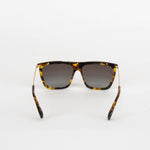 Victoria Beckham Green Tortoise Shell Flat Top Sunglasses with Gold Trim