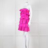 Emilio De La Morena Pink Ruffled Strapless Mini Dress
