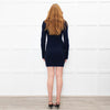Joseph Navy Ribbed Side Zip Merino Wool Sweater Dress