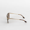 Victoria Beckham Green Tortoise Shell Flat Top Sunglasses with Gold Trim