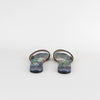 Christian Dior Navy Yellow Dway Cotton Flat Slide Shoes