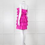 Emilio De La Morena Pink Ruffled Strapless Mini Dress