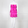 Emilio De La Morena Pink Ruffled Strapless Mini Dress