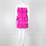 Emilio De La Morena Pink Ruffled Strapless Mini Dress