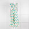 ME + EM Cream Turquoise Floral Frill Trim Cotton Dress